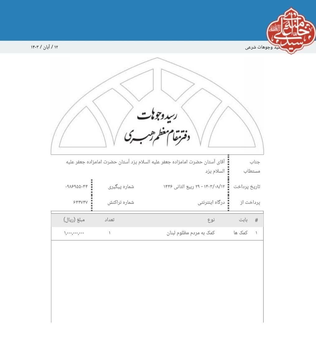 موج‌ از خودگذشتگی زائرین بقاع متبرکه در حمایت مالی از جهاد لبنان